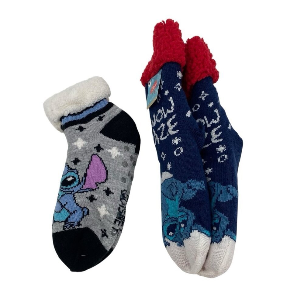 Lilo & Stitch Women’s Holiday Slipper Socks, 2-Pack, Size 4-10 Fuzzy NWT